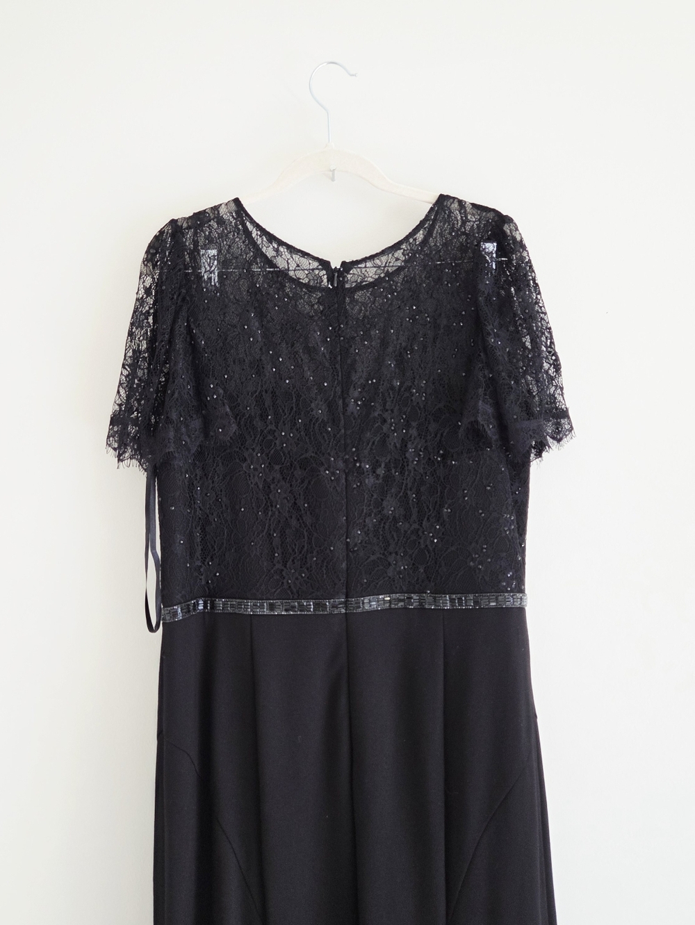 Mac Duggal Plus Plus Lace Illusion High Neck Cap Sleeve Gown Size 14w - Picture 5 of 6